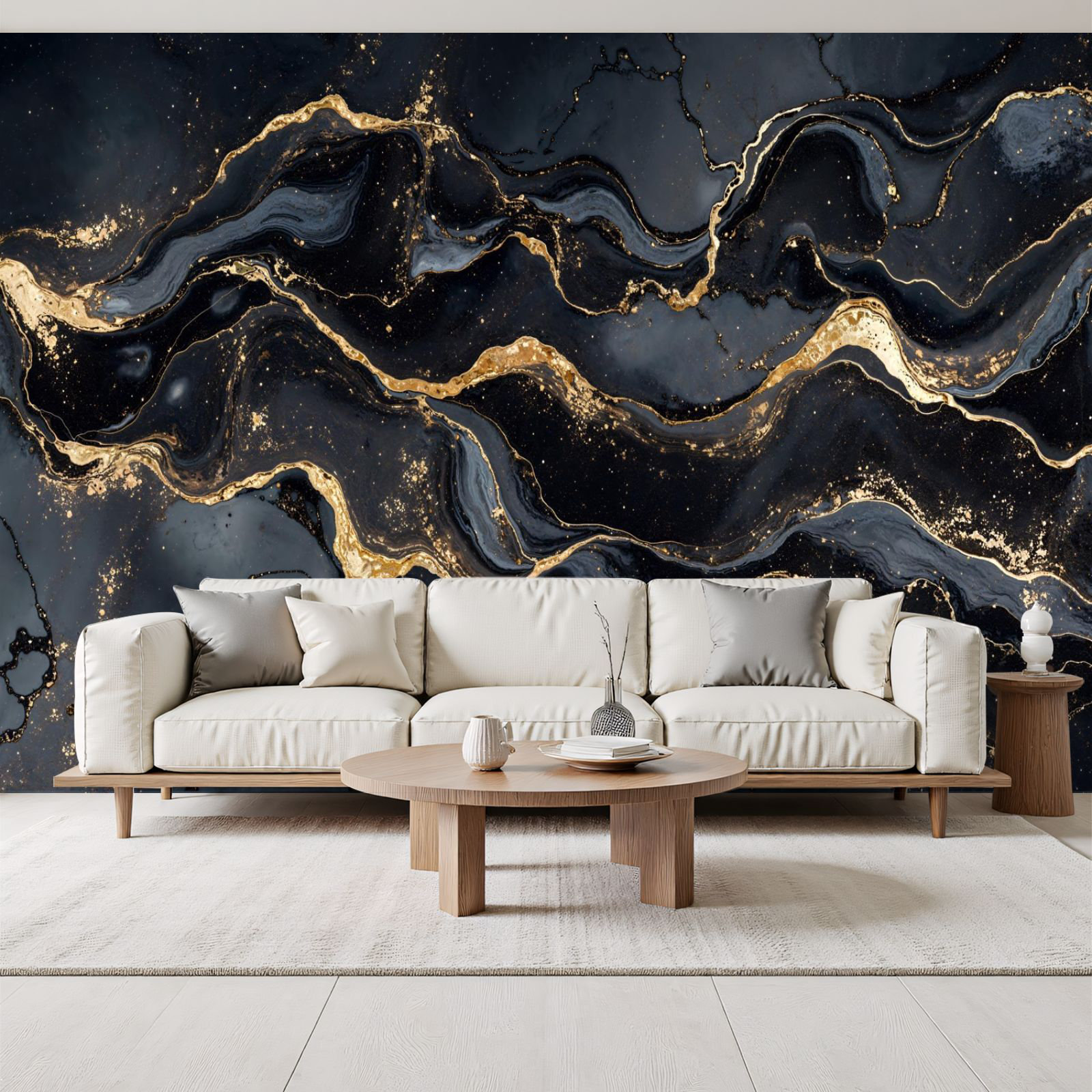 Red Barrel Studio® Peel and Stick Wallpaper Black Gold Gold Black ...