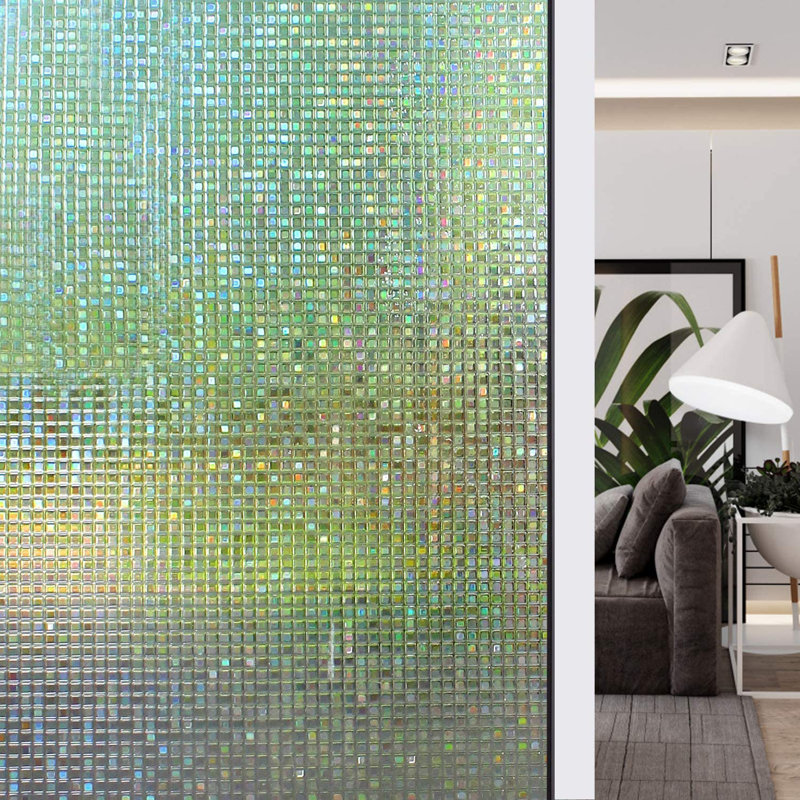 3D Mosaic Decorative Privacy Window Decal, 35.4" H x 195" W