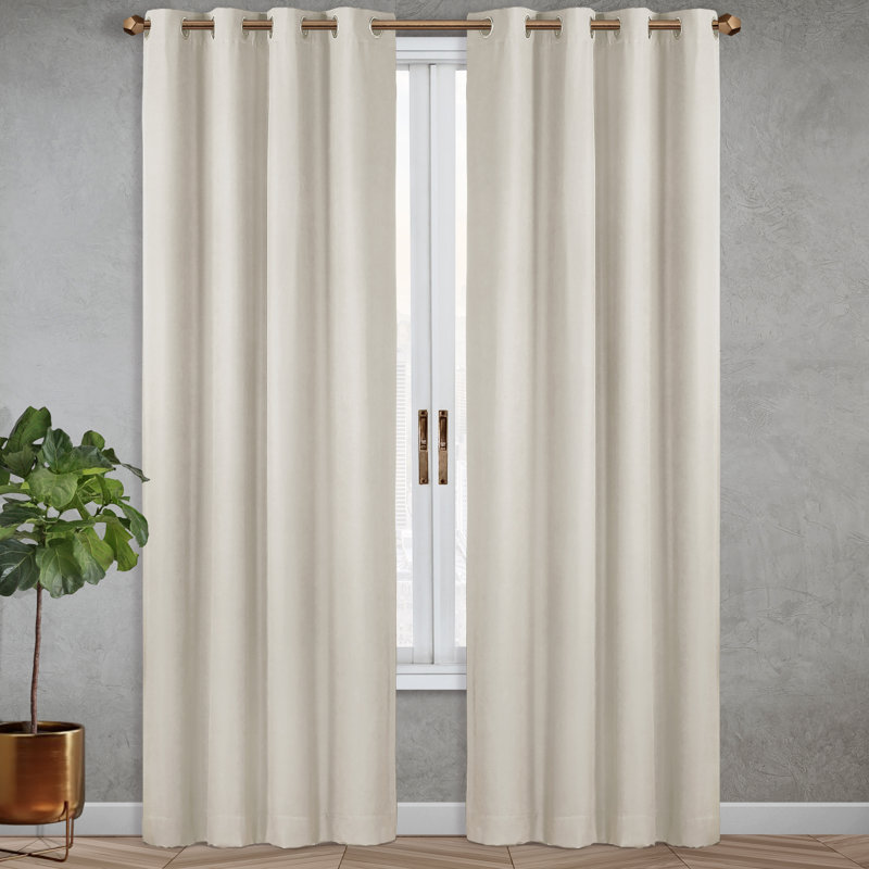 Crellin Blackout Curtain Single Panel, 52" W x 63" L, Beige