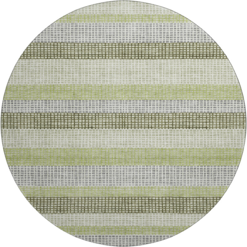 Premium Machine Washable Ansley Stripes Rug, Round 8'