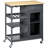 Rolling Kitchen Island With Storage, Kitchen Cart With 4-Bottle Wine Rack, Bar Cart With Stemware Holder, Shelves-13748965-13748955