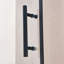 Porte de douche pivotante simple pivotante de 34 à 35,5 po x H 75 po, alliage d'aluminium noir mat, verre trempé clair de 1/4 po (6 mm) de large épaisseur.