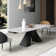 63'' to 94.5” Extendable Dining Table For 8-10 with Sintered Stone Tabletop and Metal Base
