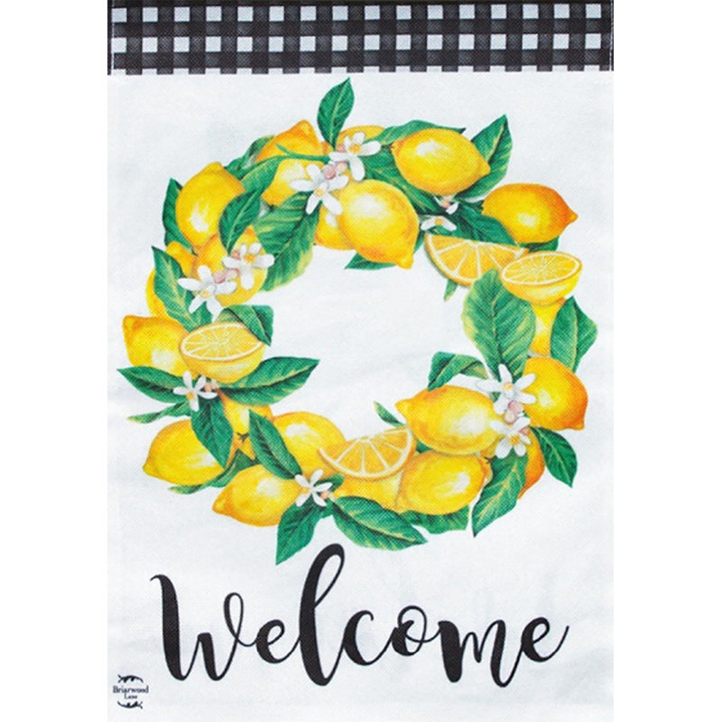 Drapeau de jardin Lemon Wreath Summer Burlap