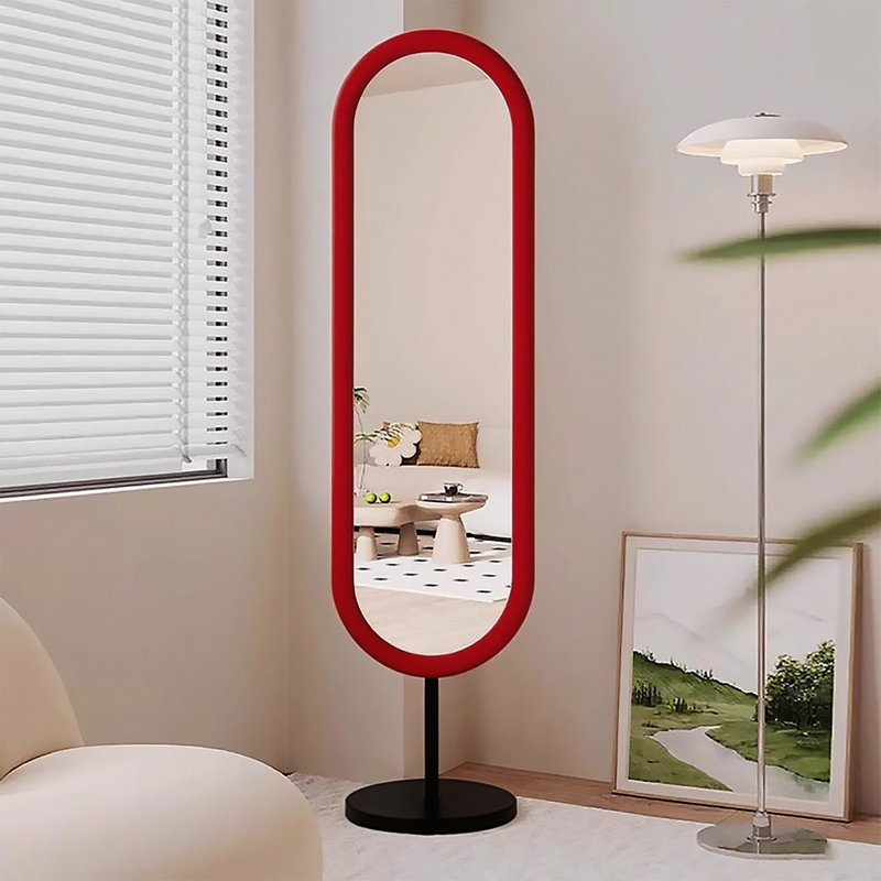 French-Style Minimalist Arched Floor-Mounted Full-Length Mirror