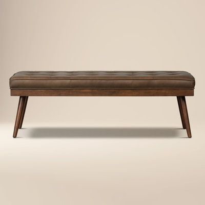 Luca Full-Grain Italian Genuine Leather Bench