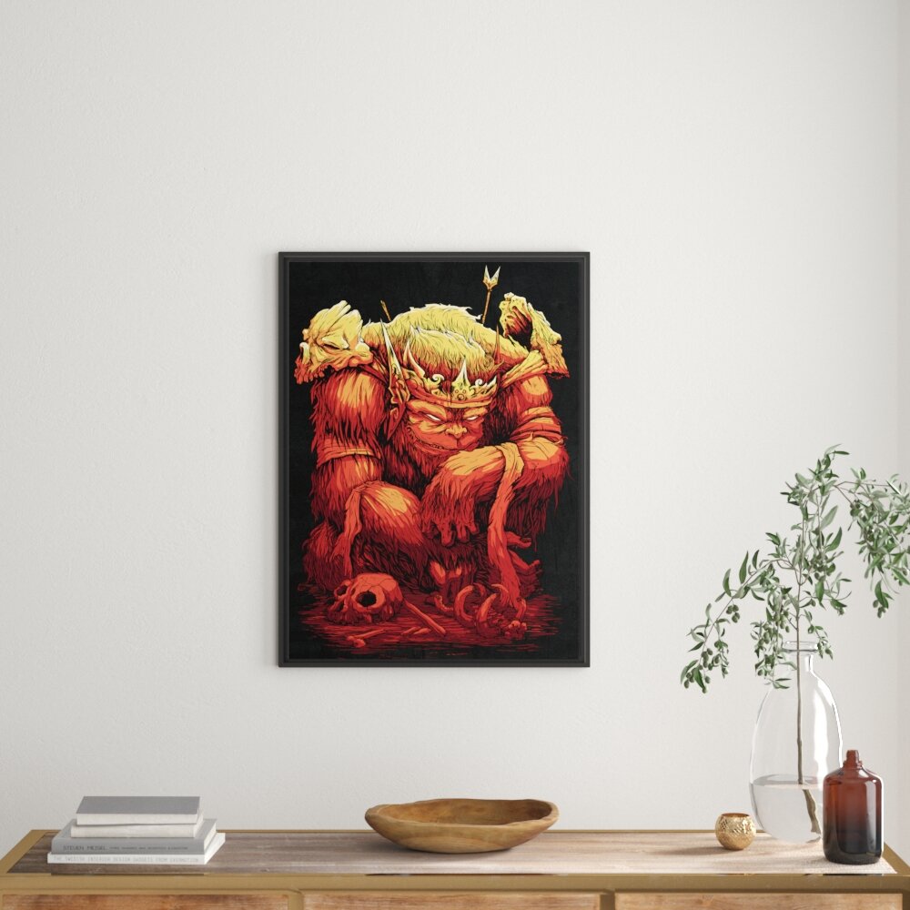 Gerahmtes Wandbild King-Ape black