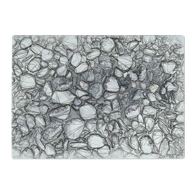 Tempered Glass Pebbles Chopping Board