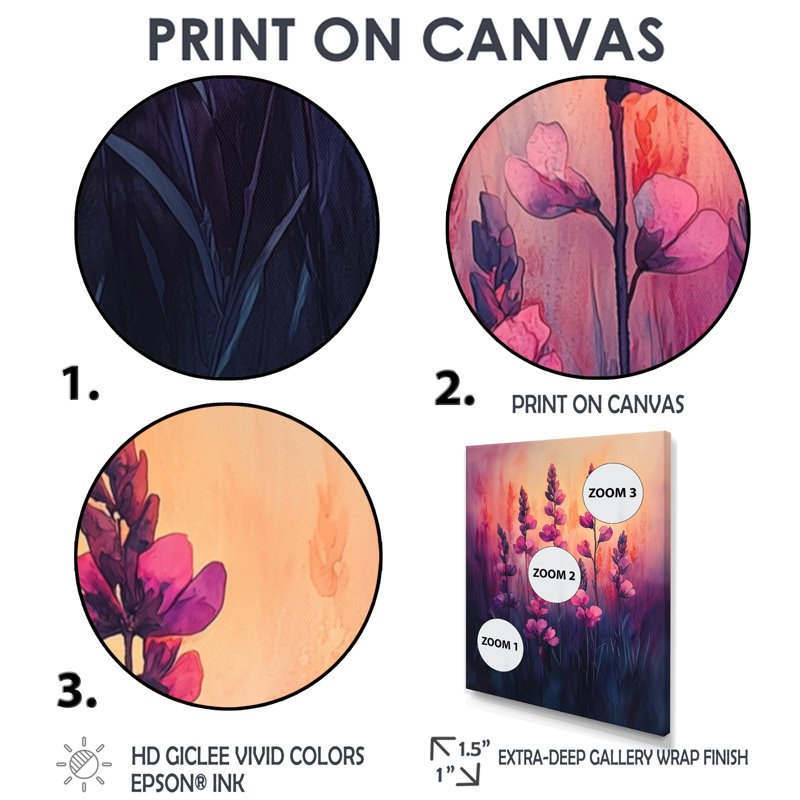 Bedwell - Floral Canvas Prints, H 20 po x l 12 po, Reproduction encadrée d'une seule photo, Doré