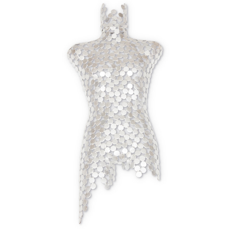 Domenic Male Torso Bust, Silver Leaf