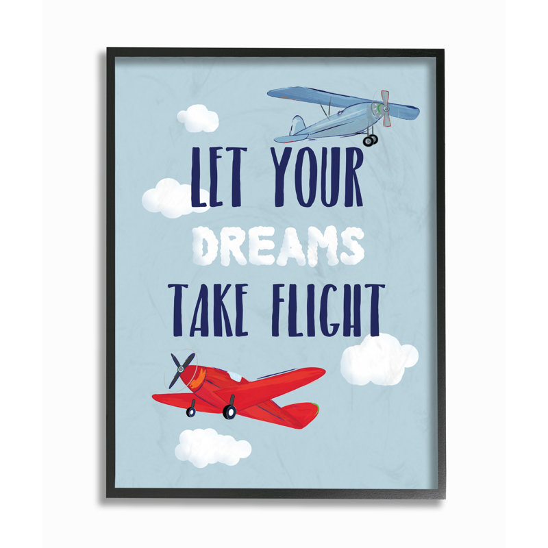 «Leist Let Your Dreams Take Flight Airplanes», art encadré, H 14 po x l 11 po x P 1,5 po