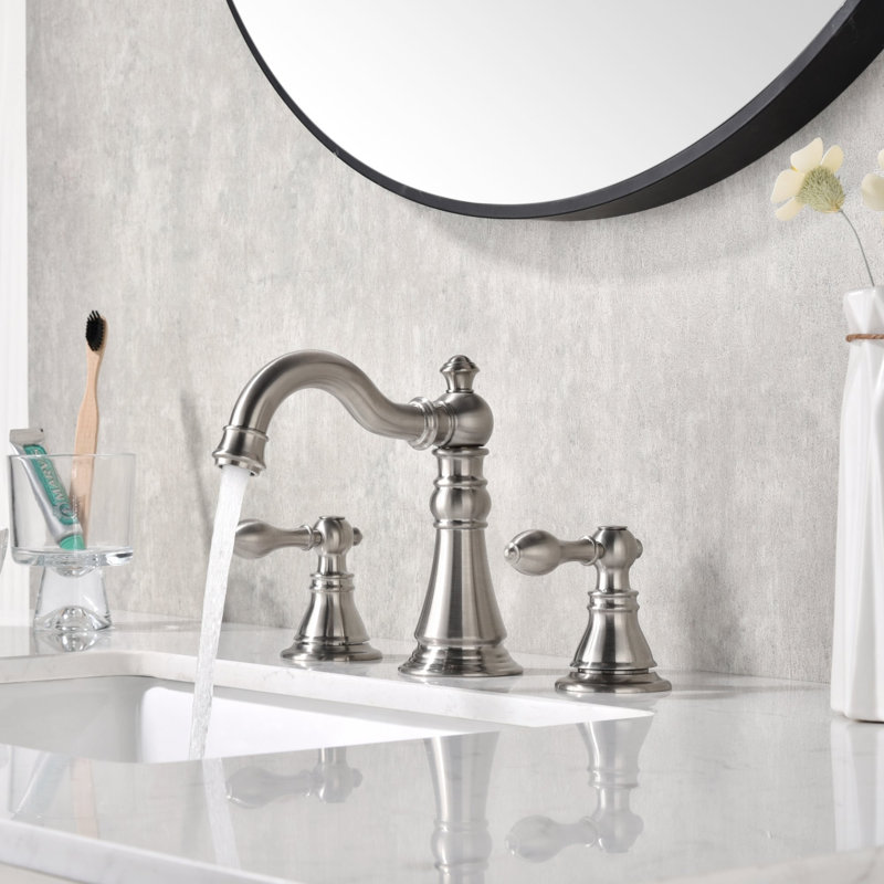 Signature Collection Two-Handle 6" to 10" Widespread Lavatory Bathroom Faucet with Drain Assembly - Brushed Nickel