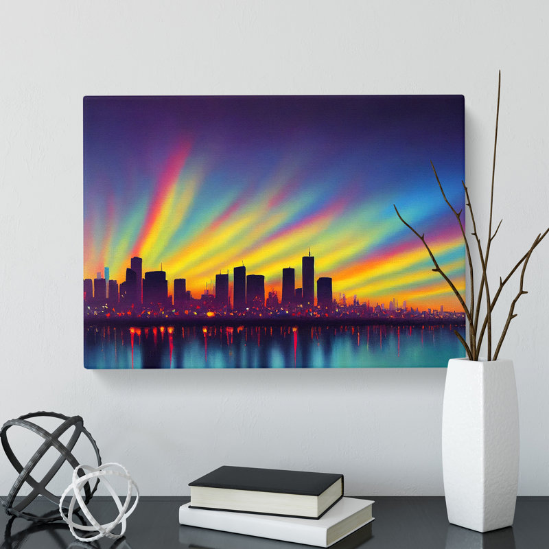 Daring Skyline Architecture - Wrapped Canvas Print, 35cm H x 50cm W x 3cm D