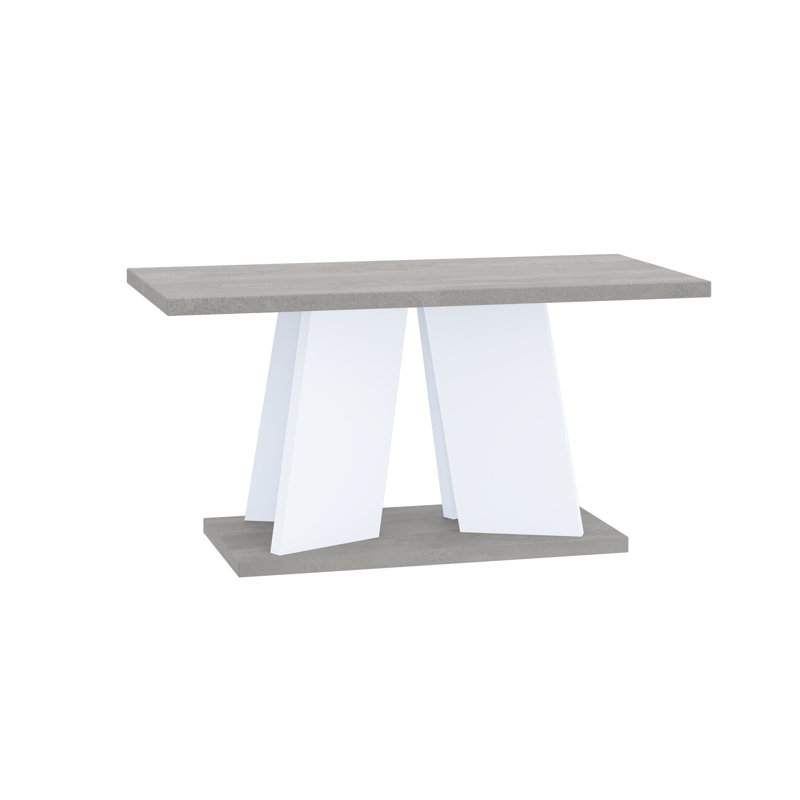 Pedestal Coffee Table with Storage, Grey