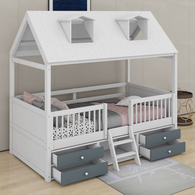 Lit simple en bois