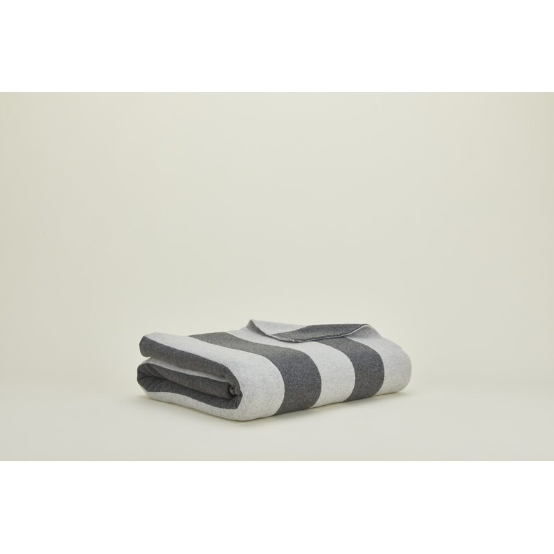 Simple Striped Throw Blanket, Light Gray/Dark Gray