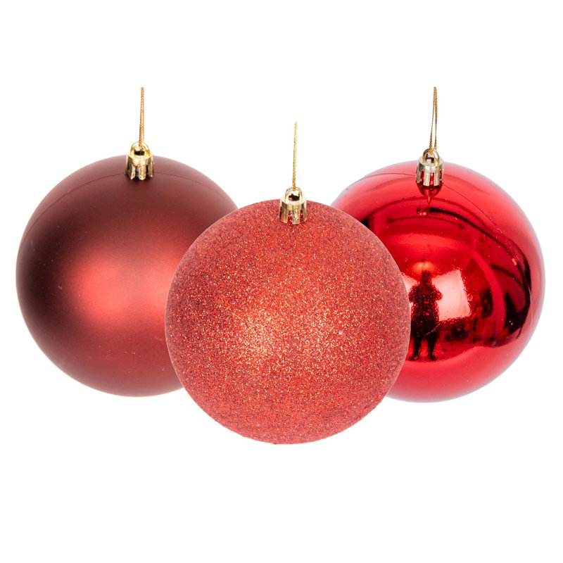 Polyvinyl Chloride (PVC) Ball Ornament, 10cm H x 10cm W x 10cm D, Dark Red