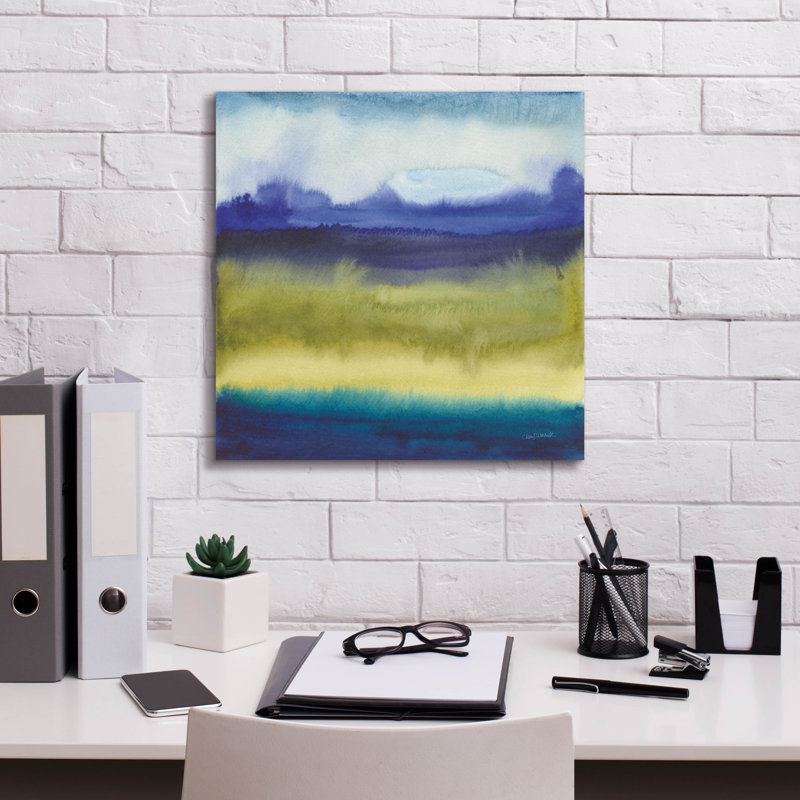  «Abstract Landscape 2» par Cheryl Warrick, art mural sur toile, 18 po x 18 po
