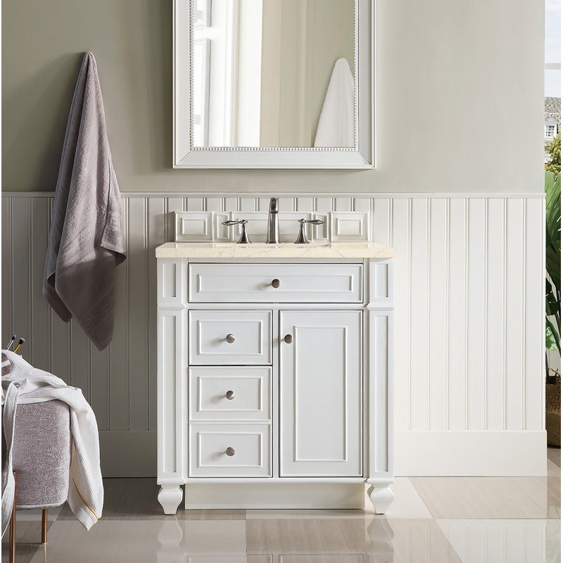 Bristol 30'' W Single Vanity, Bright White, Ethereal Noctis, 8" Widespread