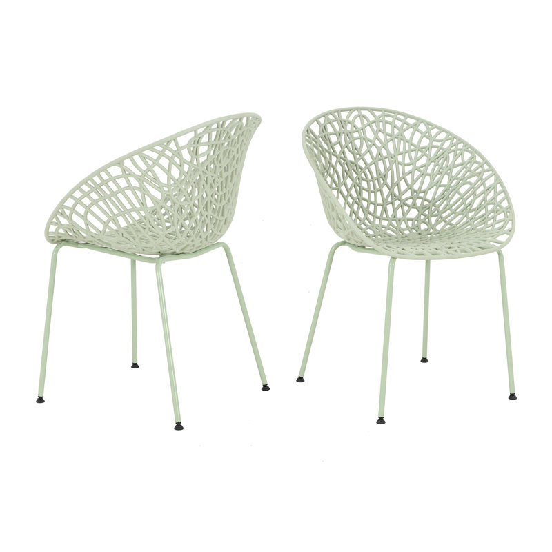 Outdoor Dining Chair Of 2 - , Plastic And Iron Blend, Weather-, , 23 In Depth, 21.5 Width, 32 Height, Assembly Included Chairs Stable Sophisticated, 22.36 20.89 9.7 Lb,