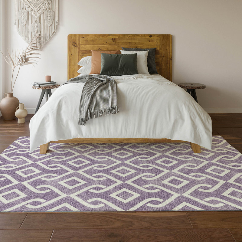 Premium Machine Washable Cerrito Purple Rug, Rectangle 5' x 7'6"