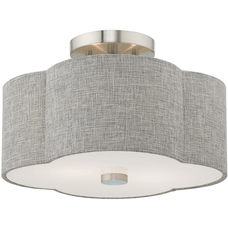 Glass Semi Flush Mount, Gray