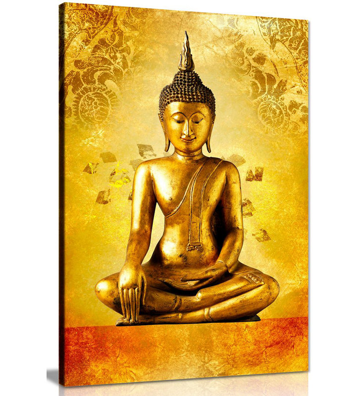 Buddha Statue God Zen - Wrapped Canvas Print, 46cm H x 31cm W