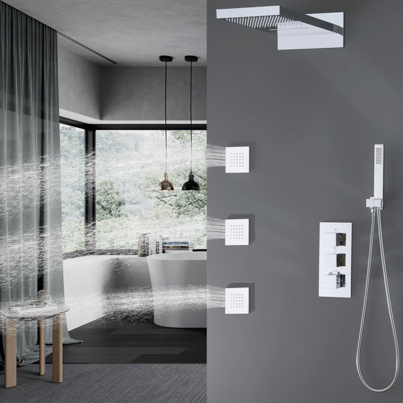Complete Shower System with Rough-in Valve, Polished Chrome