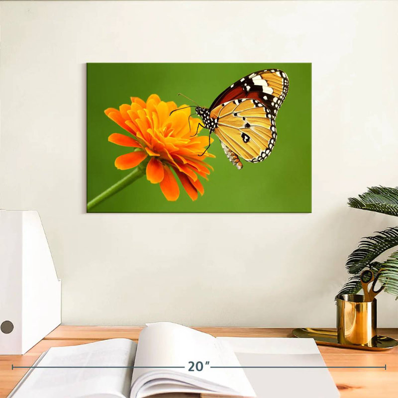 Brampt papillon avec fleur, H 8 po x l 12 po