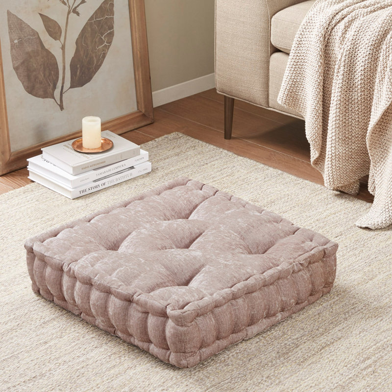 Coussin de sol carré en poly chenille