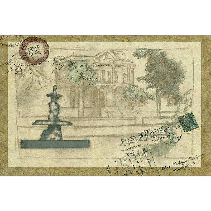 Small Postcard From The Villa II 1 Piece Wrapped Canvas Wall Art, 20cm H x 30cm W x 3.8cm D