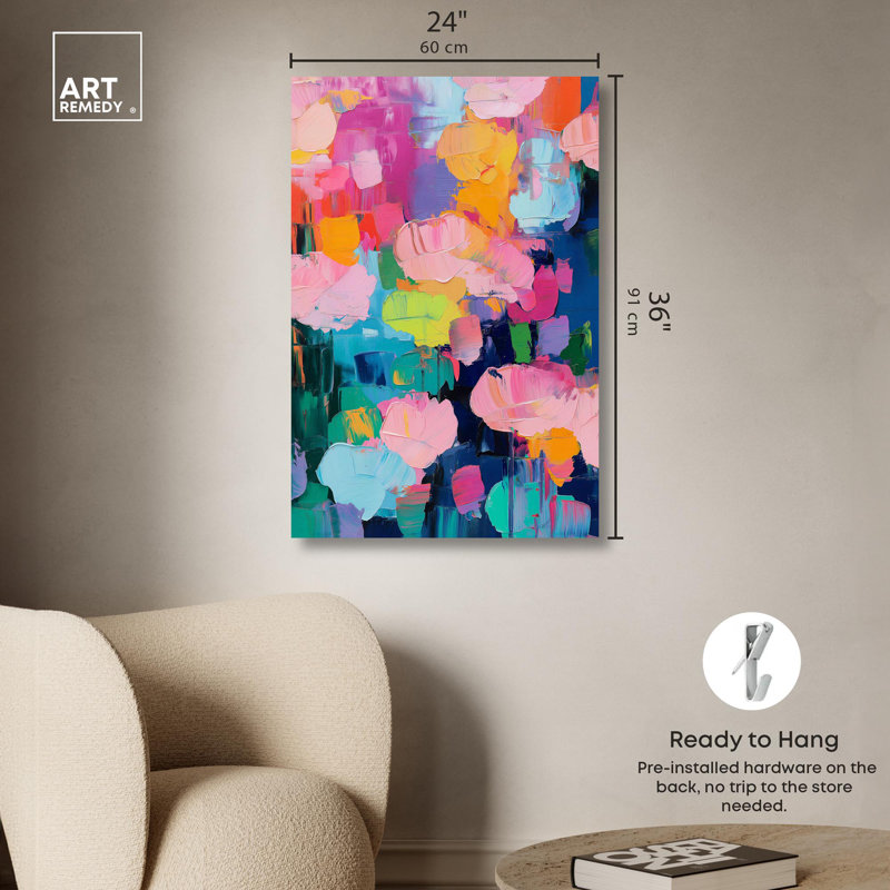 Toile «Glide of Colours» par Art Remedy, Toile tendue, H 36 po x l 24 po