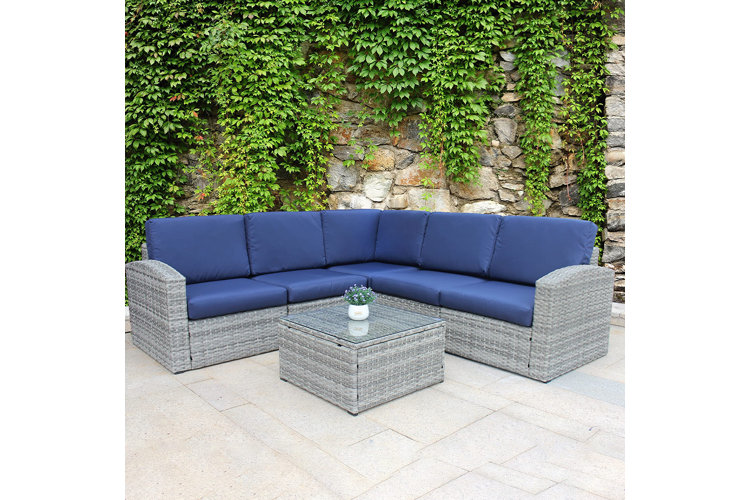 patio furniture on grey patio pavers