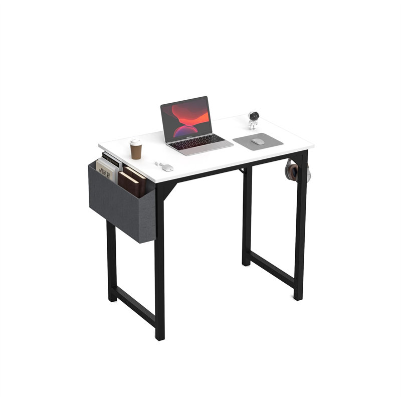 Bureau d'écriture Toygar, H 29,8 po x l 31,5 po x P 19,69 po, Blanc / noir