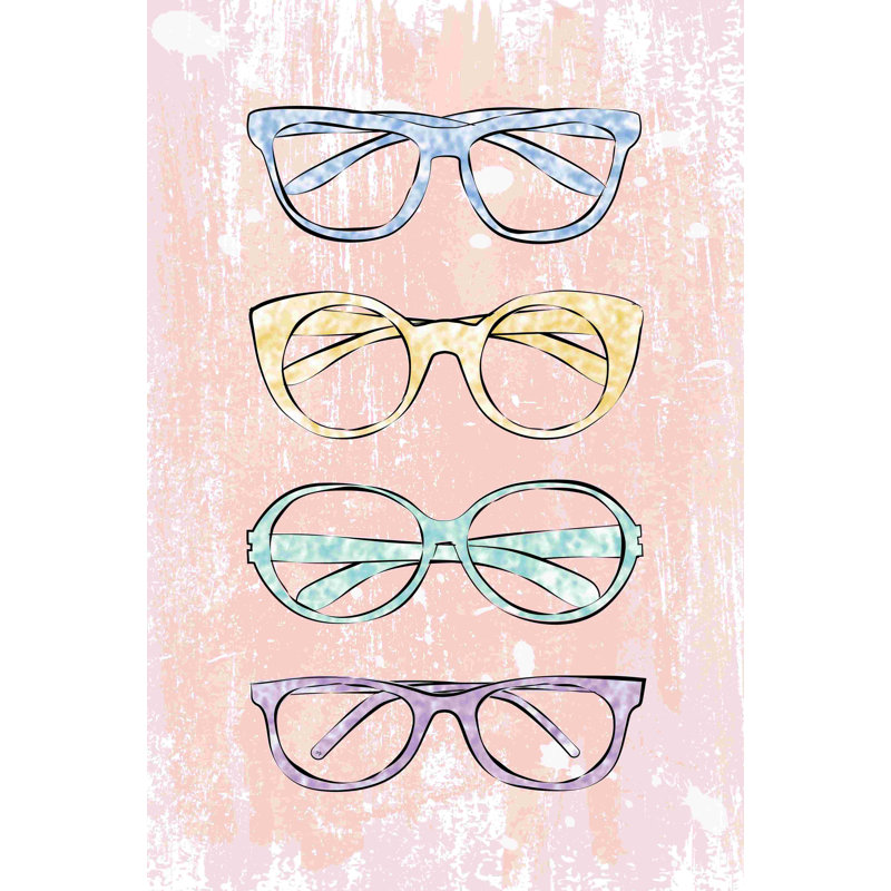 «Pink Glasses» - Impression sur toile tendue, H 18 po x l 12 po