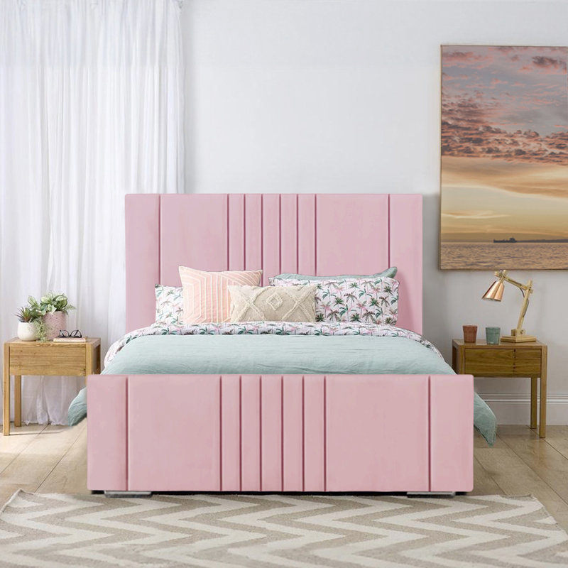 Mohiuddin Upholstered Ottoman Storage Bed, UK King - DE 150 x 200 cm, Pink