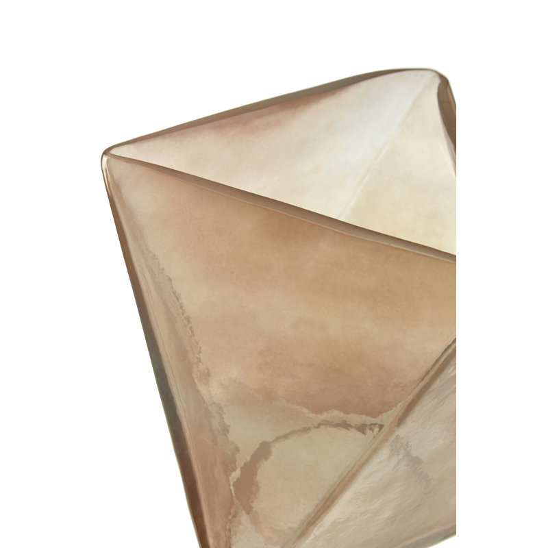 11cm Glass Tabletop Tealight Holder, 15cm H X 16cm W x 16cm D