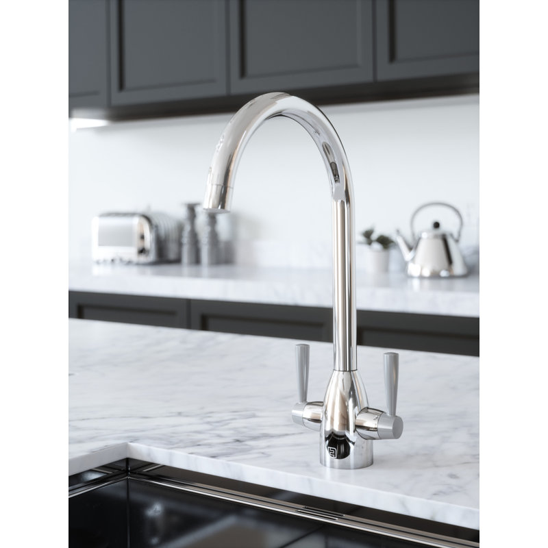 Belfry Kitchen Astoria Kitchen Faucet, Anthracite Grey, Chrome
