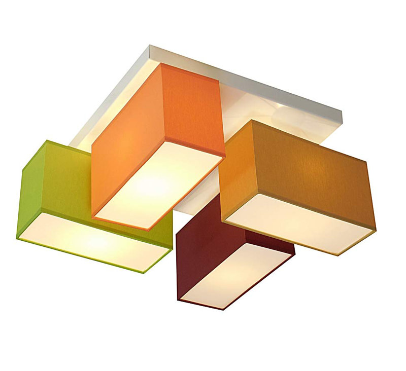Pastore Semi Flush Mount, Yellow, orange and green