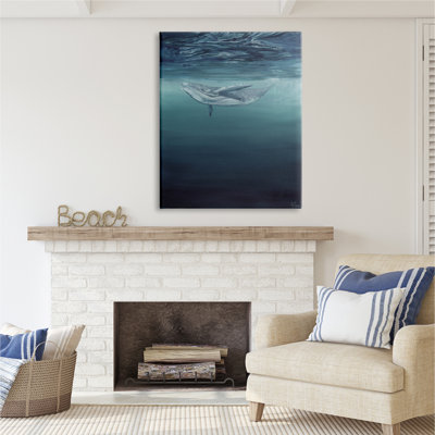 " Whale Swimming Underwater " by Georgie Harrison Painting Print