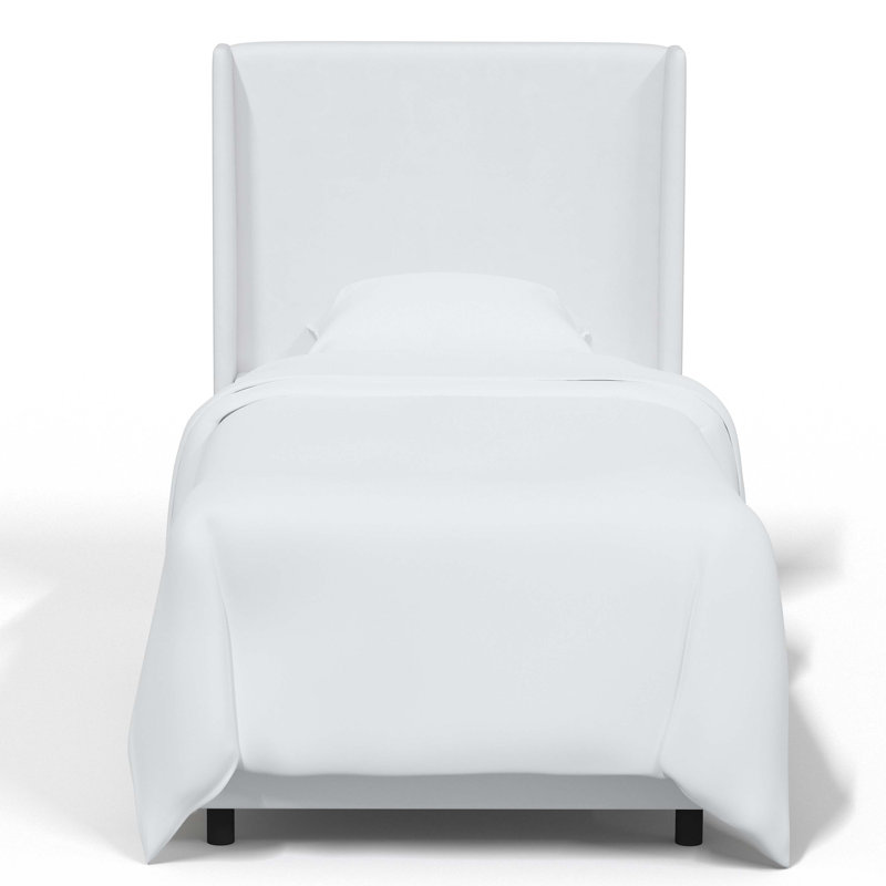 Tilly Upholstered Bed, Twin, Classic White Velvet
