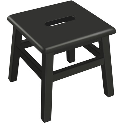 Blount 12.25'' Tall 1 - Step Solid Hardwood Lightweight Step Stool for Adults and Kids with 200 Lbs Capacity, Black