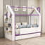 Structure de lit House avec lit gigogne, tablettes de rangement et éclairage DEL-921523739-921523741