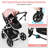Convertible Baby Stroller for Travel, Folding High Landscape Infant Carriage,Pink-125304460