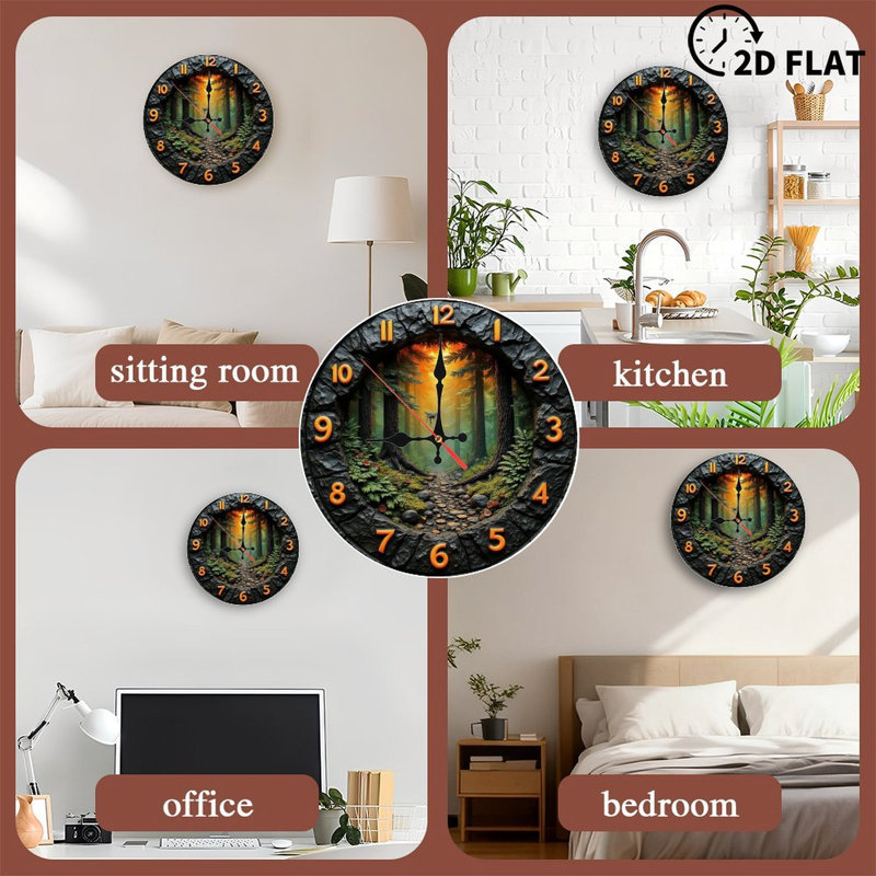 Stone Forest Path Wall Clock