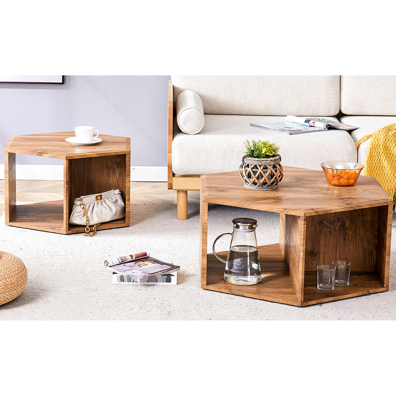 Hexagonal Coffee Table - , Look, Multi-functional Storage, Smooth Surface Stylish Modern Patterns, Functional Build