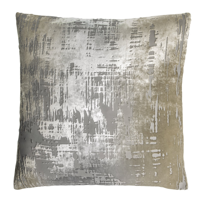 Square Pillow Cover & Insert, Nickel, 18"H x 18"W