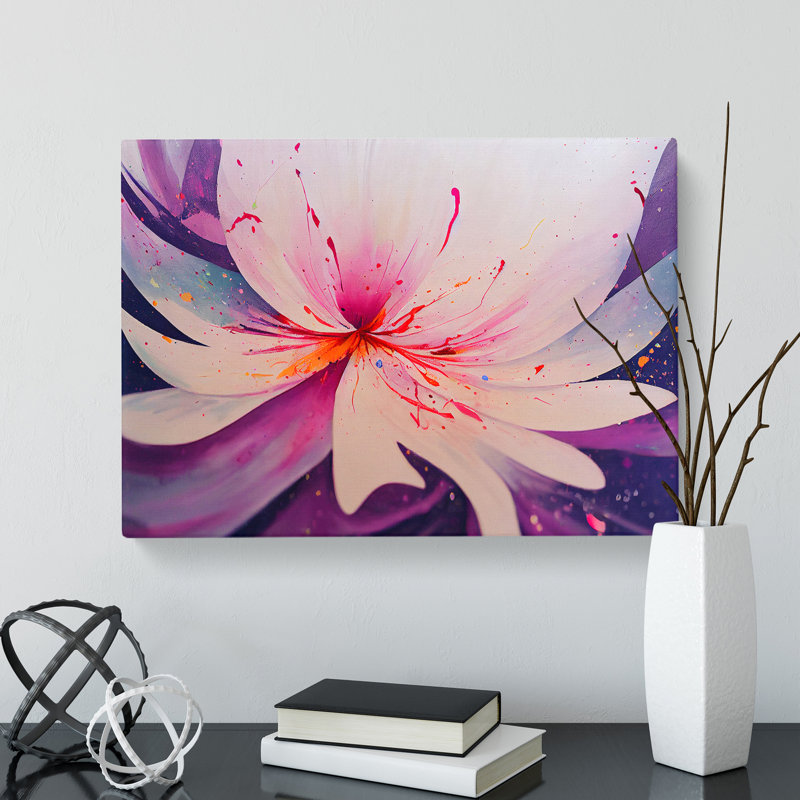 Carnation Flower Splash Vol.3 Abstract - Wrapped Canvas, 40cm H x 60cm W x 3cm D