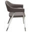 Ensemble de deux chaises de salle à manger / d'appoint Adele en similicuir gris avec pieds en acier inoxydable brossé-33485405