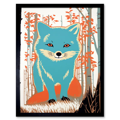 Alexandera Cute Blue Fox - Single Picture Frame Print